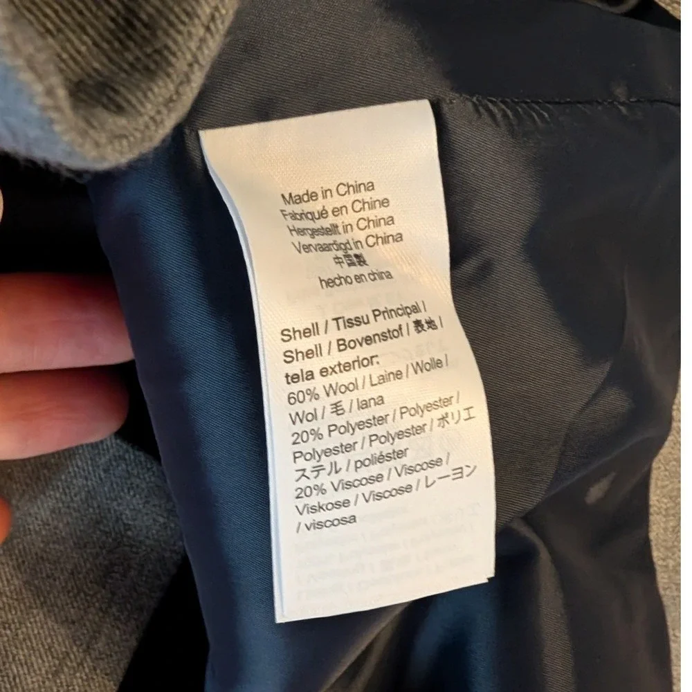J. Crew Collection NWT Relaxed Double-Breasted Blazer Drapey Wool Grey- Size 8